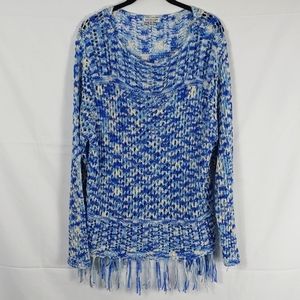 Avalin Stretch Mesh Fringe Sweater